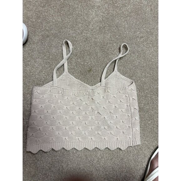 Willow & Wind Crochet Crop Top Women’s Small Beige Summer Beach Boho - Picture 2 of 4
